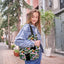 2 Pzas Bolsa Lona Estampada Reutilizable con Cremallera para Mujer