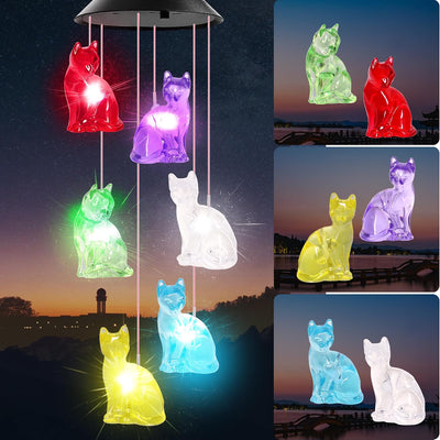 Campanas viento solares para gato regalo mamá abuela