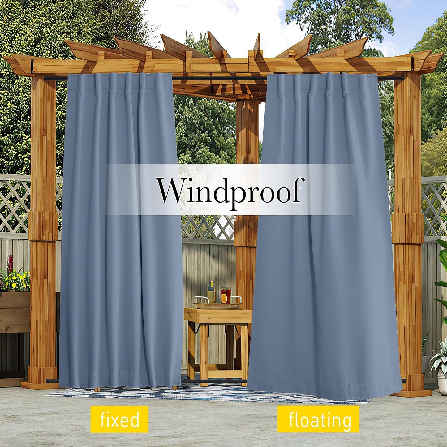 2 Cortinas exteriores impermeables con bolsillo térmico