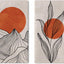 2 Pzas Paños cocina boho arte abstracto sol y montaña