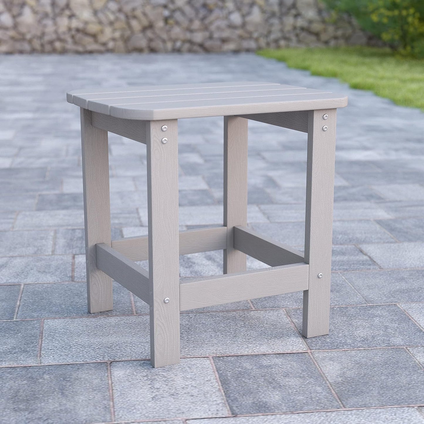 Mesa auxiliar Adirondack poliresina color gris