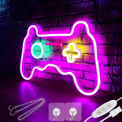 Letrero neón gamepad USB para decorar habitación niña