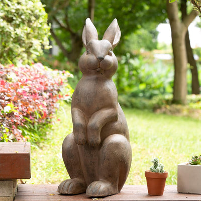 Estatua conejo jardín bronce 22.75pulg