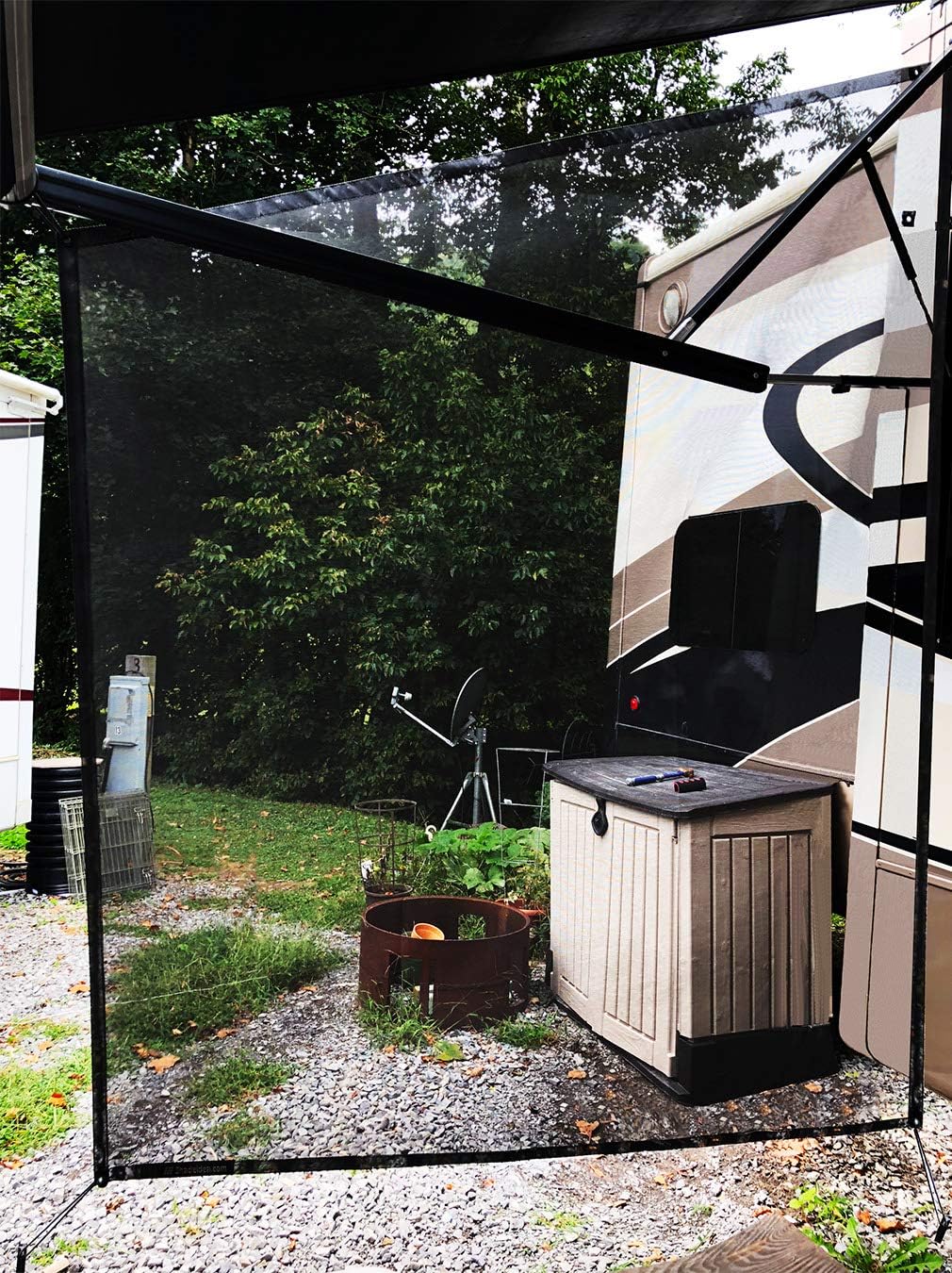 Toldo autocaravana malla negra 9x6ft x 7x6ft proteccion