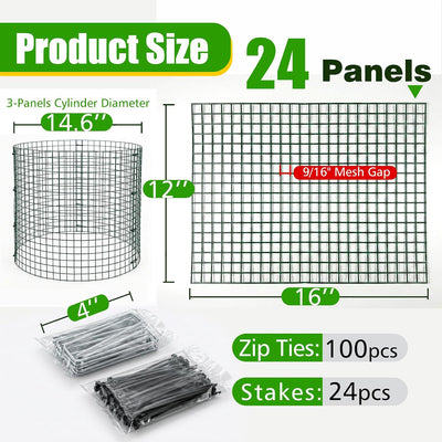 8 Protectores plantas malla 0.55pulg jaula 12x16pulg jardín