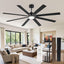 Ventilador techo estilo granja 84" 6 vel rev luz DC negro