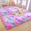 Alfombra suave arco iris para niñas 6x9ft dormitorio