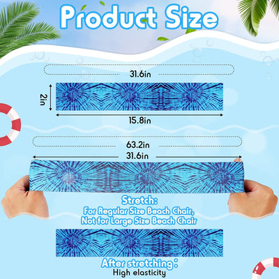 8 Pzas Bandas toalla silla playa 15.75x1.97" elásticas