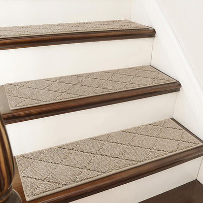 Alfombra antideslizante peldaños interior 15uds beige
