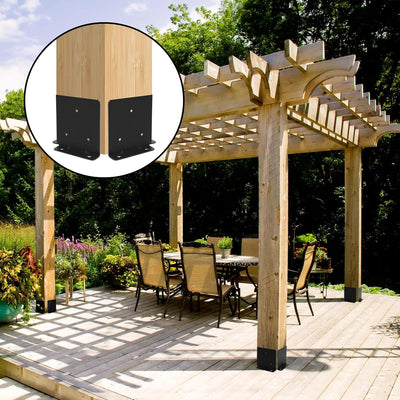 Base anclaje poste 6x6 8x8 set 2 soportes reforzados