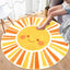Alfombra bohemia redonda para niños naranja y amarillo