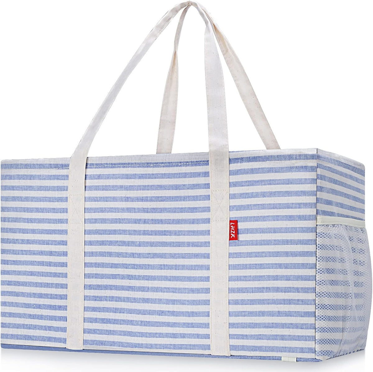 Bolsa playa plegable reforzada alambre metal azul set 2