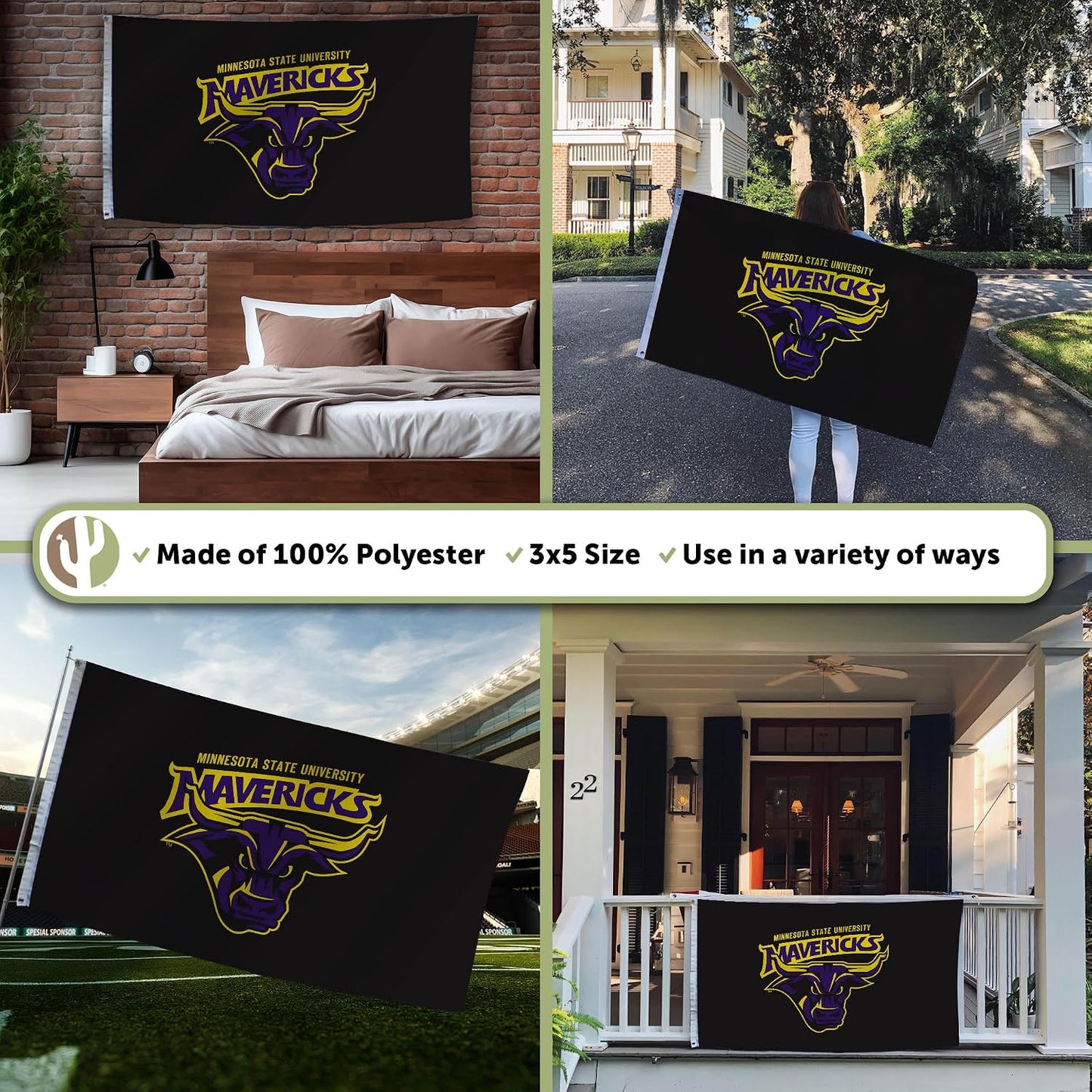 Bandera Mavericks 3x5ft tela poliéster duradera