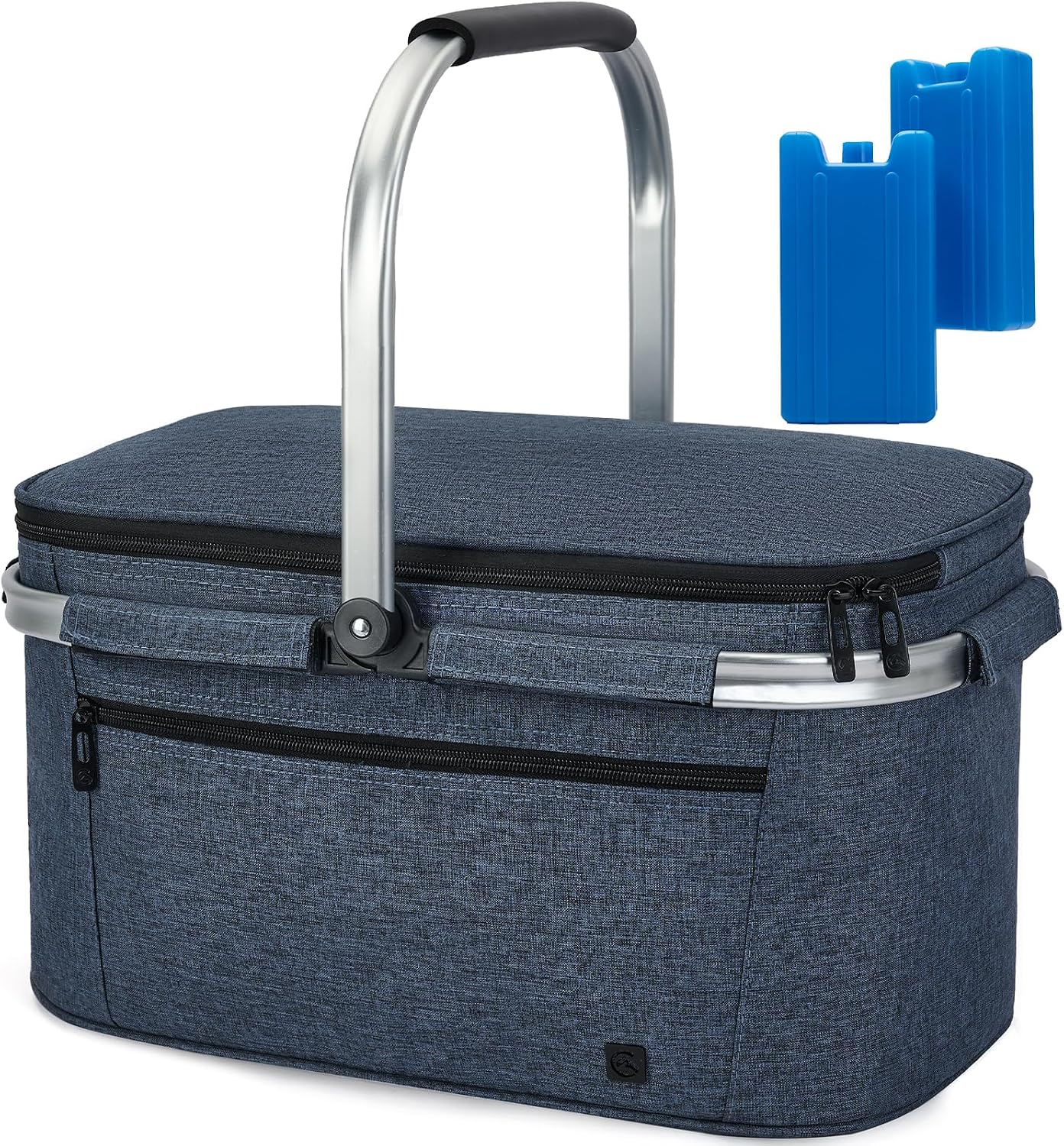 Cesta pícnic aislada 32L con 2 cajas hielo plegable reforzada