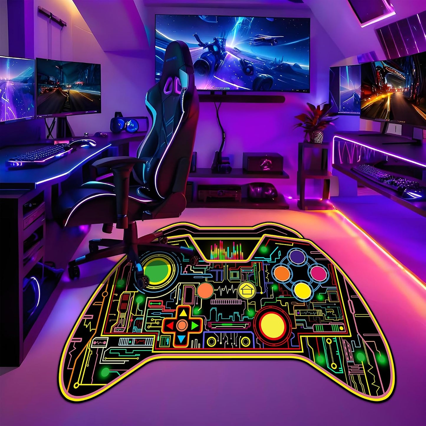 Alfombra Gamer para Niños 3x5ft Forma Controlador