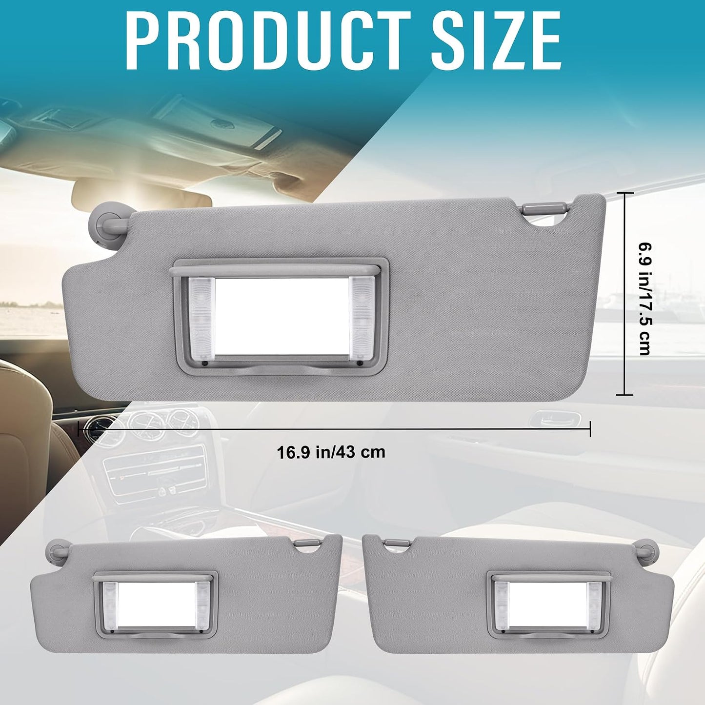 Visera solar gris con espejo para Honda Pilot