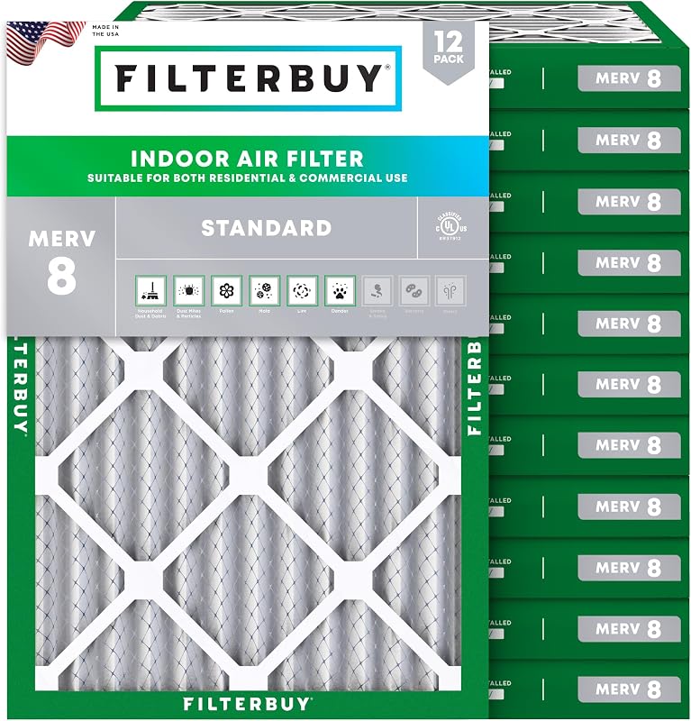 Filtro aire MERV 8 plisado electrostático HVAC 18x25x2 paq