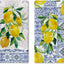 Juego de 2 paños de cocina con azulejos italianos color azul limón