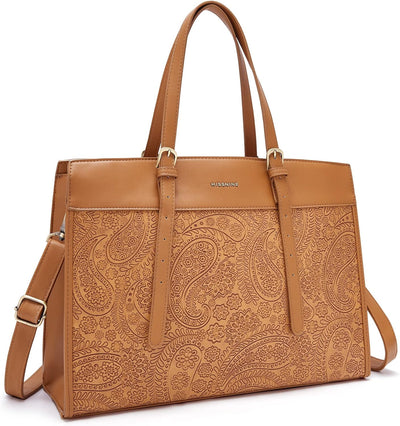 Bolsa tote cuero para laptop 15.6 pulgadas oficina viaje