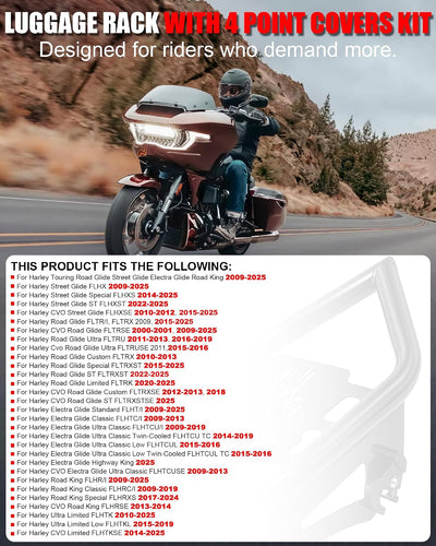 Portaequipajes desmontable cromado Harley Touring 09-24