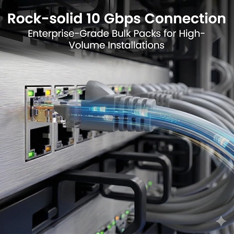 Cable Ethernet Cat6 10pies gris pack5 10Gbps 550MHz