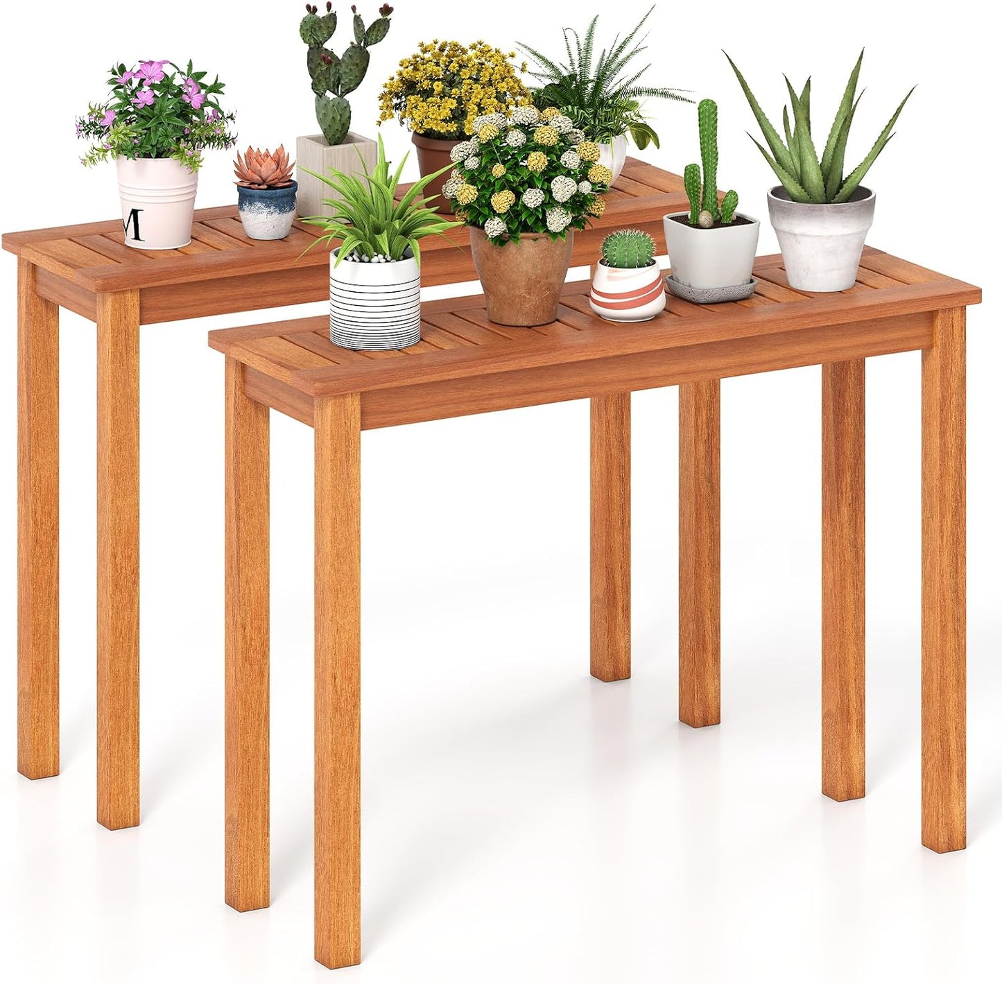 Soporte plantas madera teca interiores exteriores
