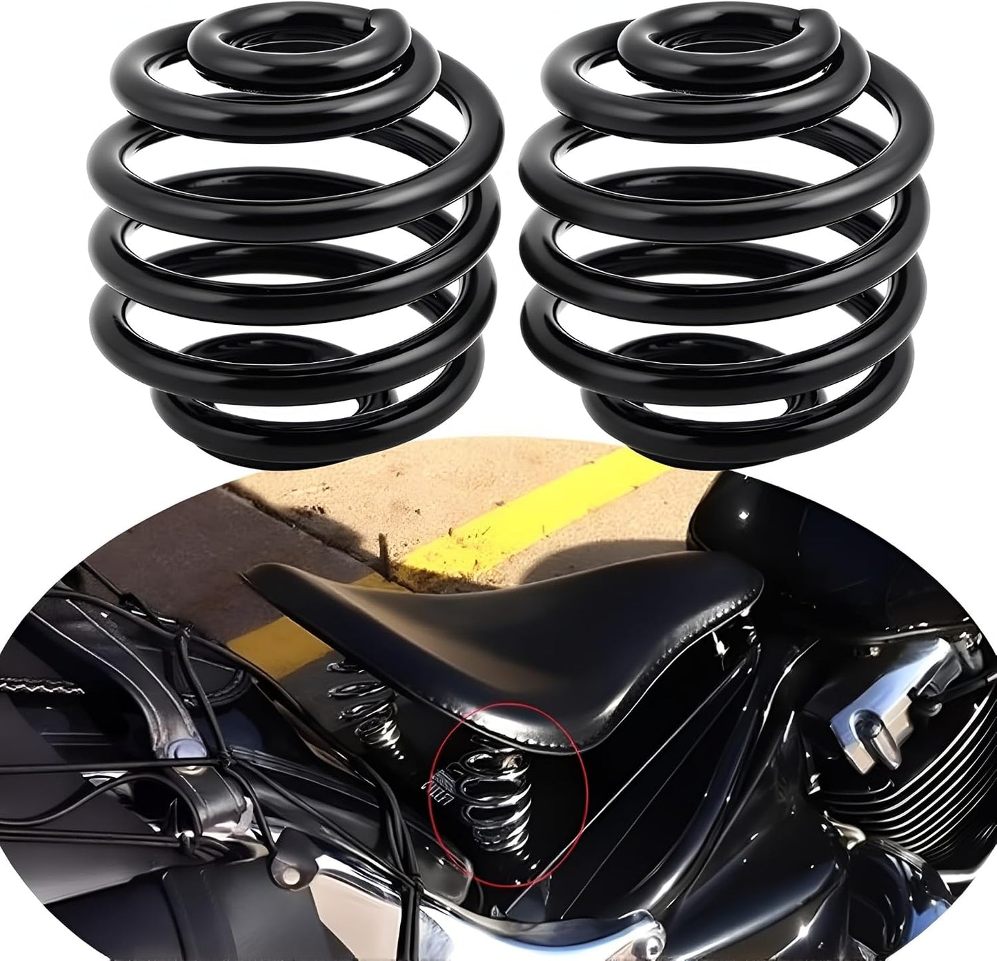 Asiento motocicleta resorte 5cm para Harley Davidson negro