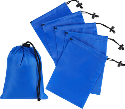 Bolsa con cordón y cierre de nailon set 6 azul 5x7pulg