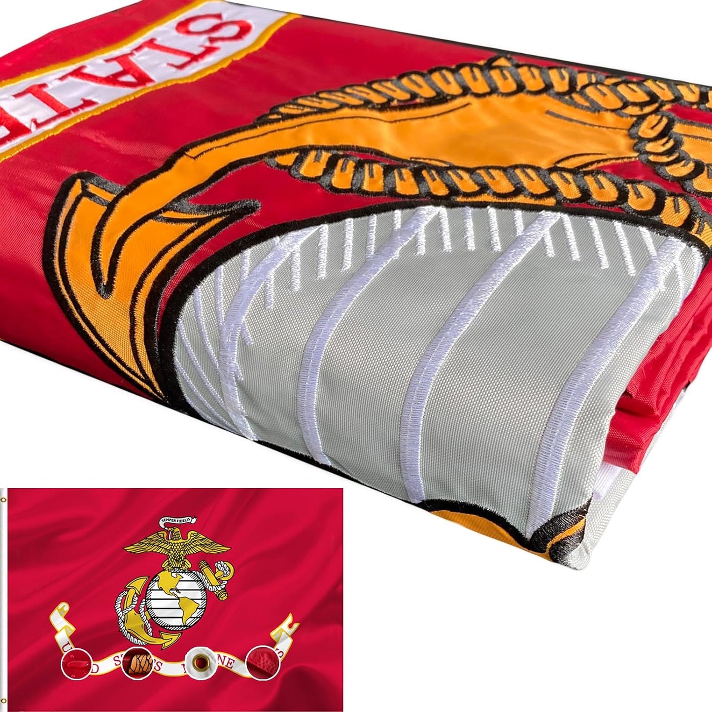 Bandera doble cara Cuerpo Marines 3x5ft exteriores