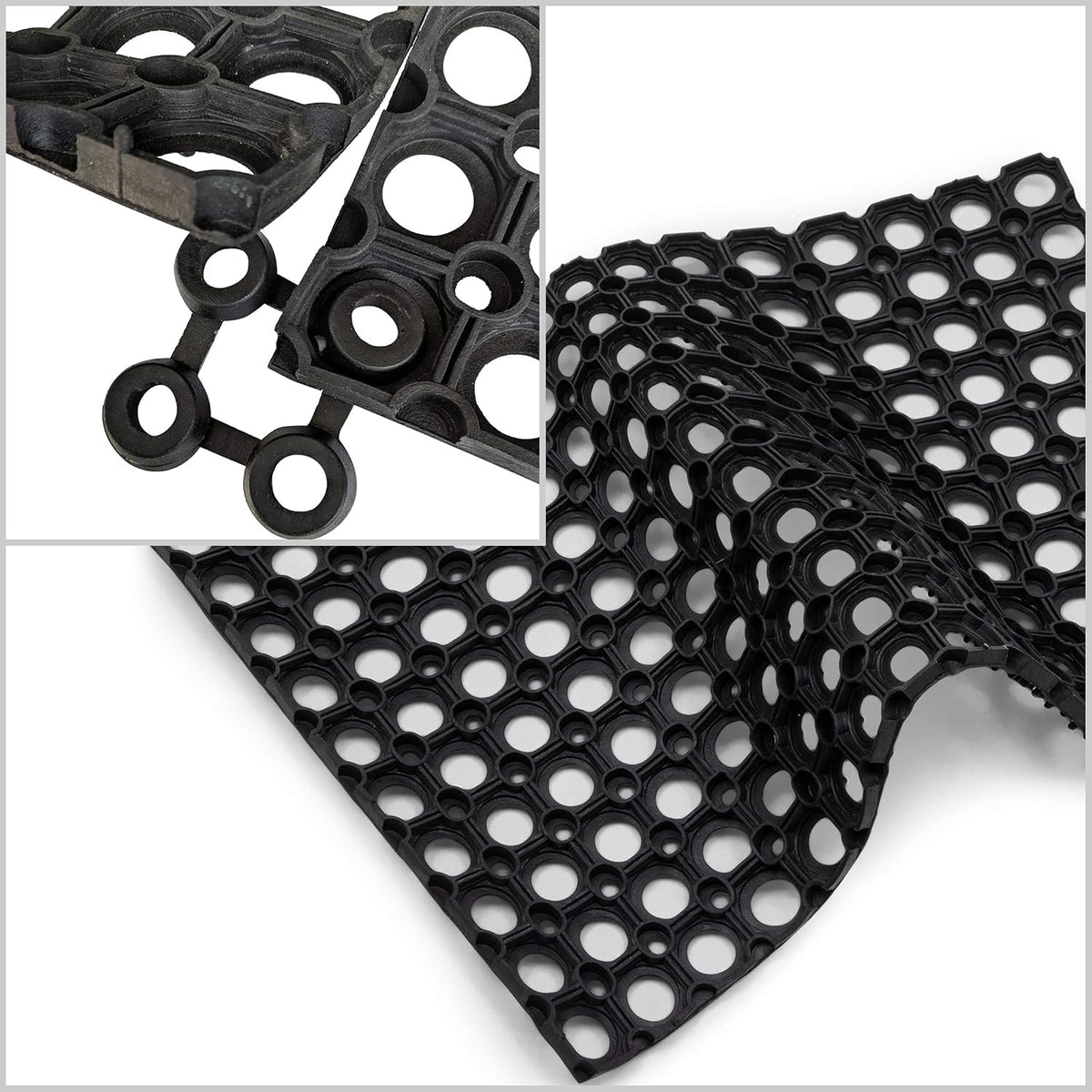 Tapete goma flexible antifatiga 24x16pulg estilo restaurante