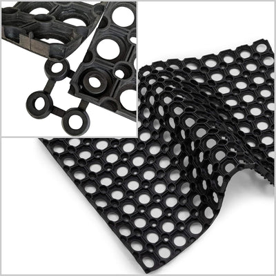 Tapete goma flexible antifatiga 24x16pulg estilo restaurante