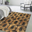 Alfombra rectangular 6x9ft color negro y marrón claro