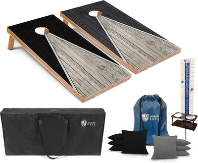 Set Cornhole piramidal 4x2ft con marcador y bolsas