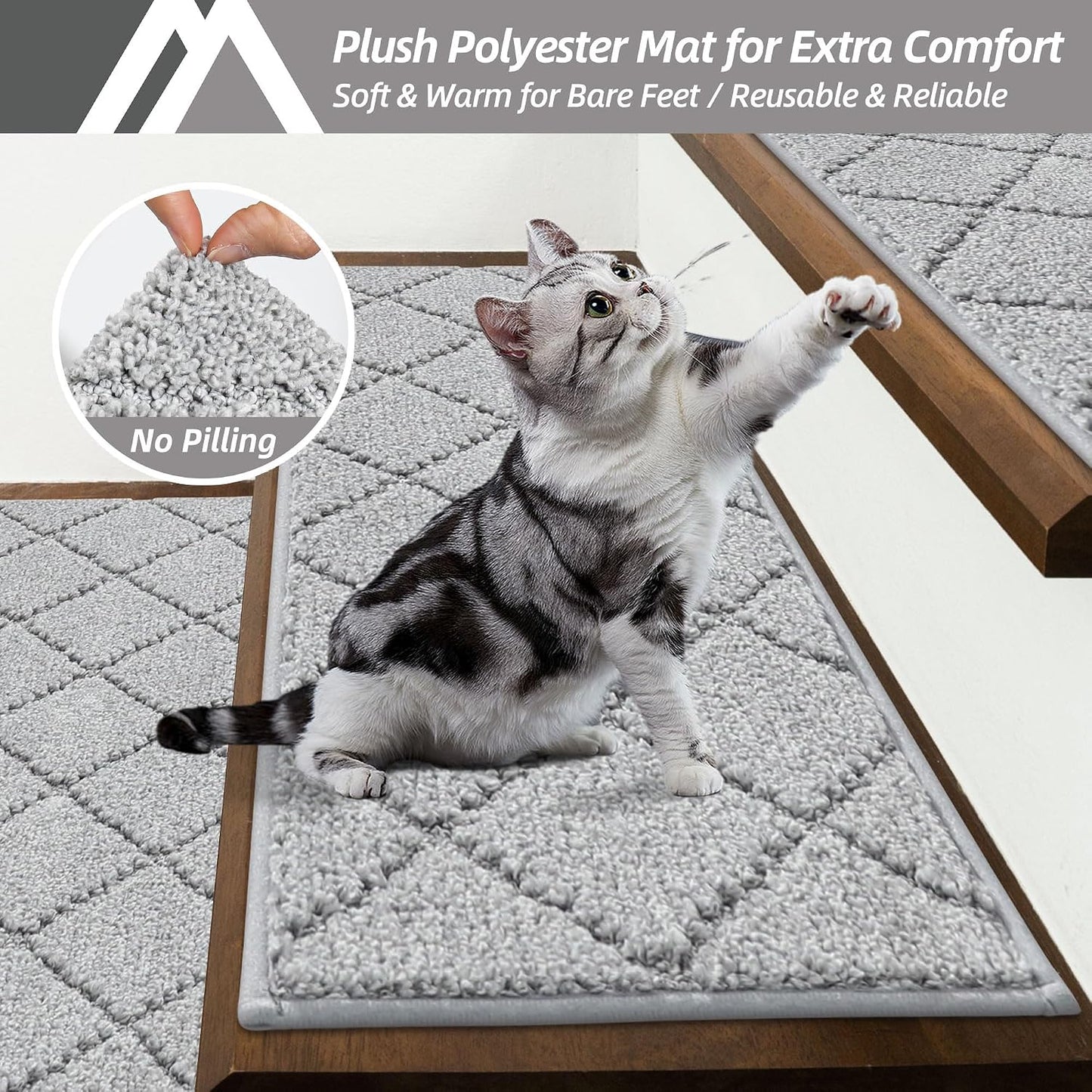 Alfombra antiderrap interior para niños y perros 4uds gris