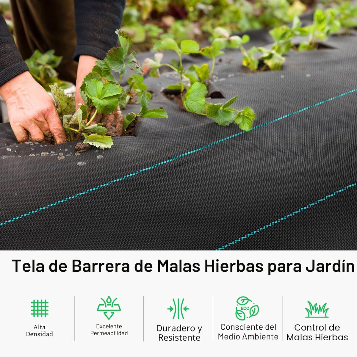 Tela barrera malezas doble capa 3x100pies alta permeabilidad