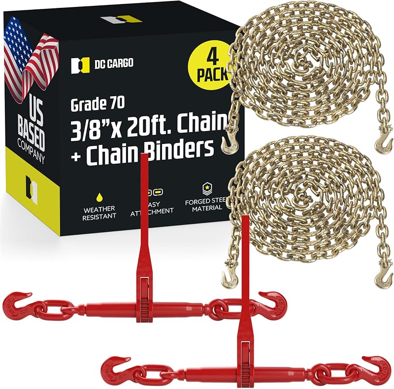 Kit cadena DC Cargo 20pies grado 70 y carpeta carga