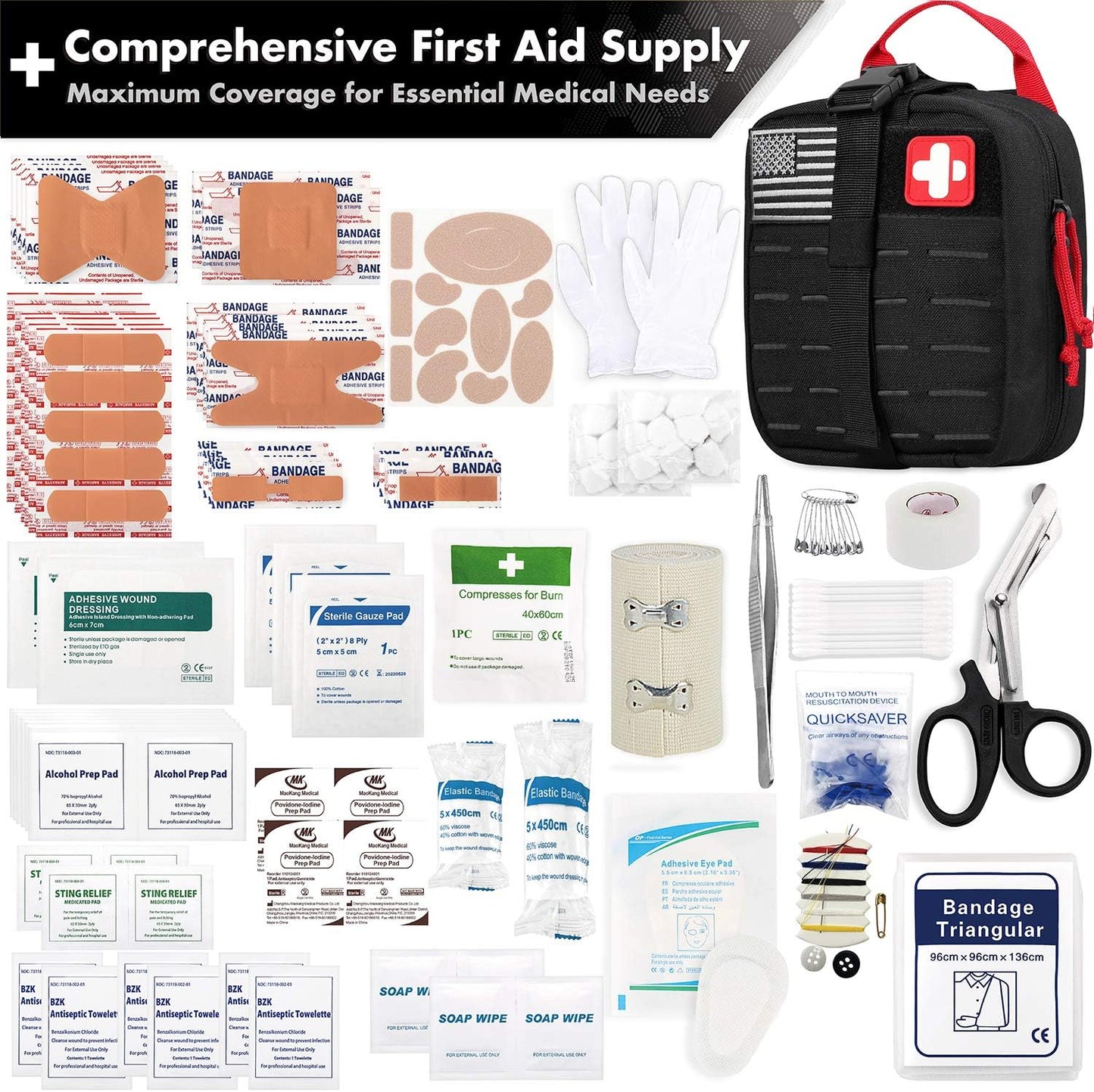 Kit primeros auxilios trauma bolsa táctica 1000d nylon