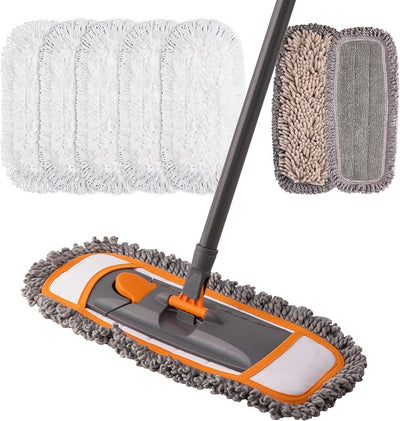 Trapeador microfibra 7 almohadillas mango 55pulg mopa suelos madera