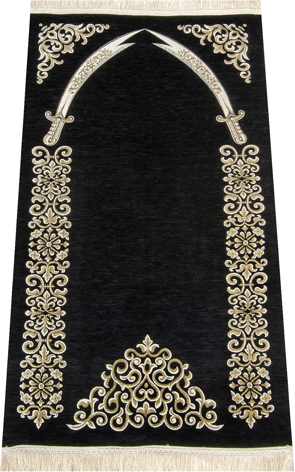 Alfombra oración musulmana con imán Ali color negro