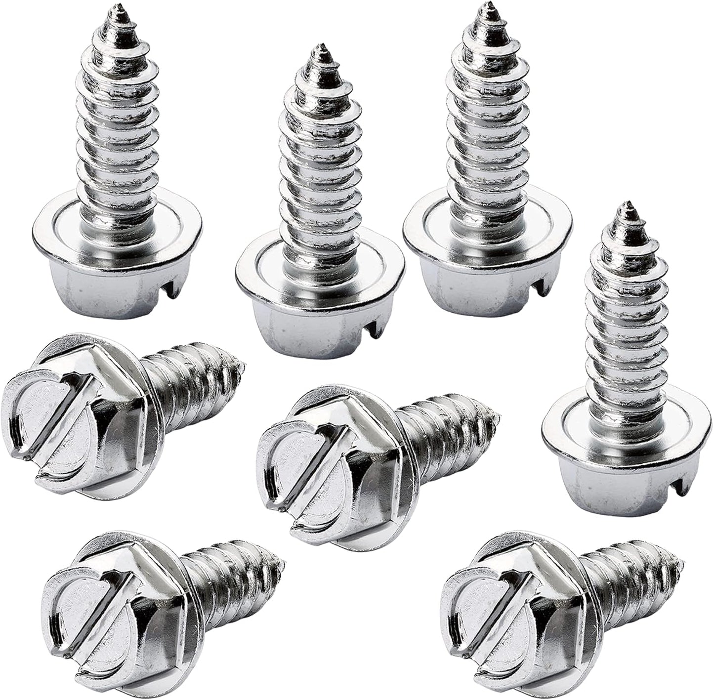 Kit 8 sujetadores cromados acero inox para matrícula