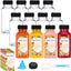 Botellas plásticas transparentes TOMNK 12 unidades 8 oz con tapas, embudo y cepillo