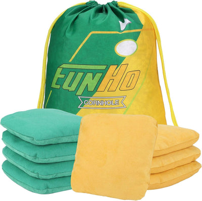Juego 8 bolsas cornhole doble cara resbaladizas con bolsa mano