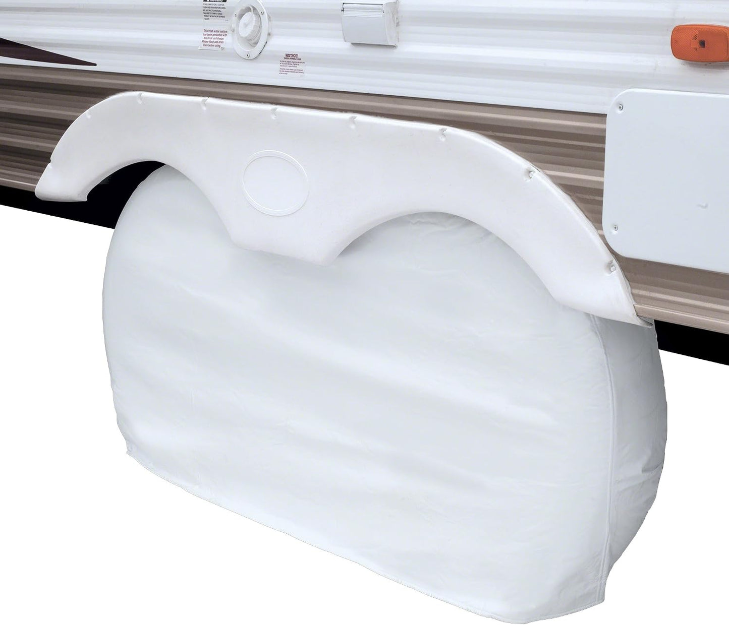 Cubierta rueda doble eje RV OverDrive blanco