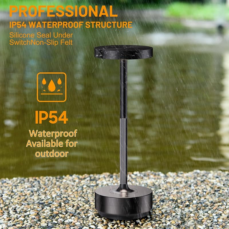 2 Lámparas Mesa Inalámbricas LED Recargables 5000mAh IP54