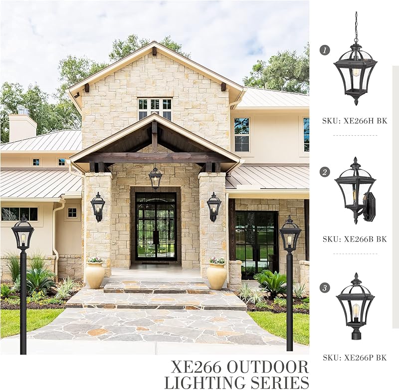 Lámpara exterior moderna 23pulg aluminio negro