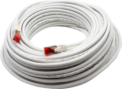 Cable Cat6A 10Gbps 26AWG 75ft color blanco