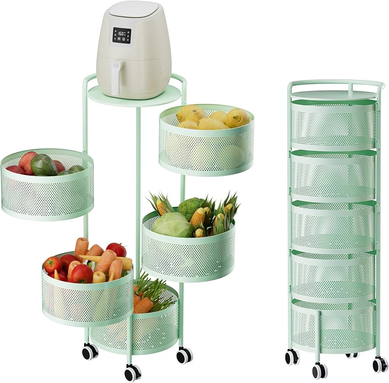 Cesta giratoria 5 niveles metal cocina para frutas verduras