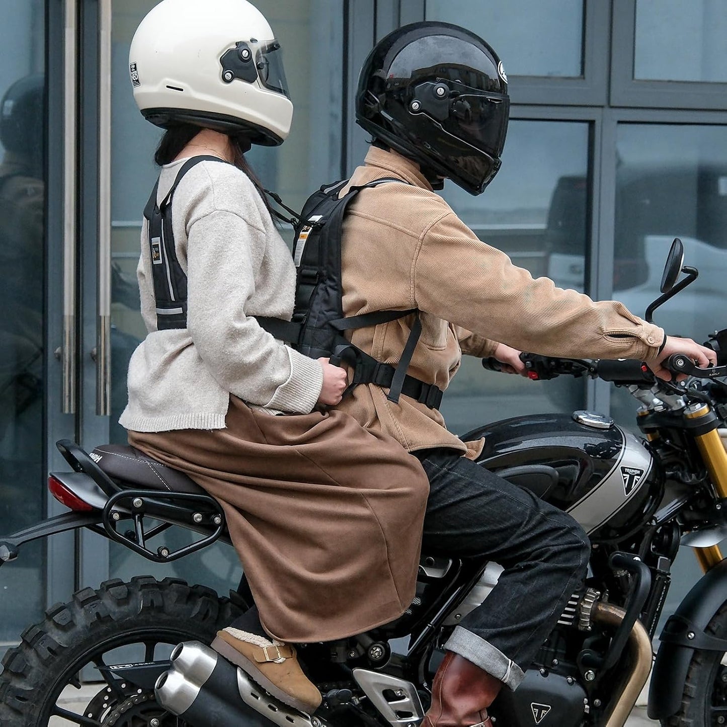 Arnés seguridad ajustable motocicleta niños adultos