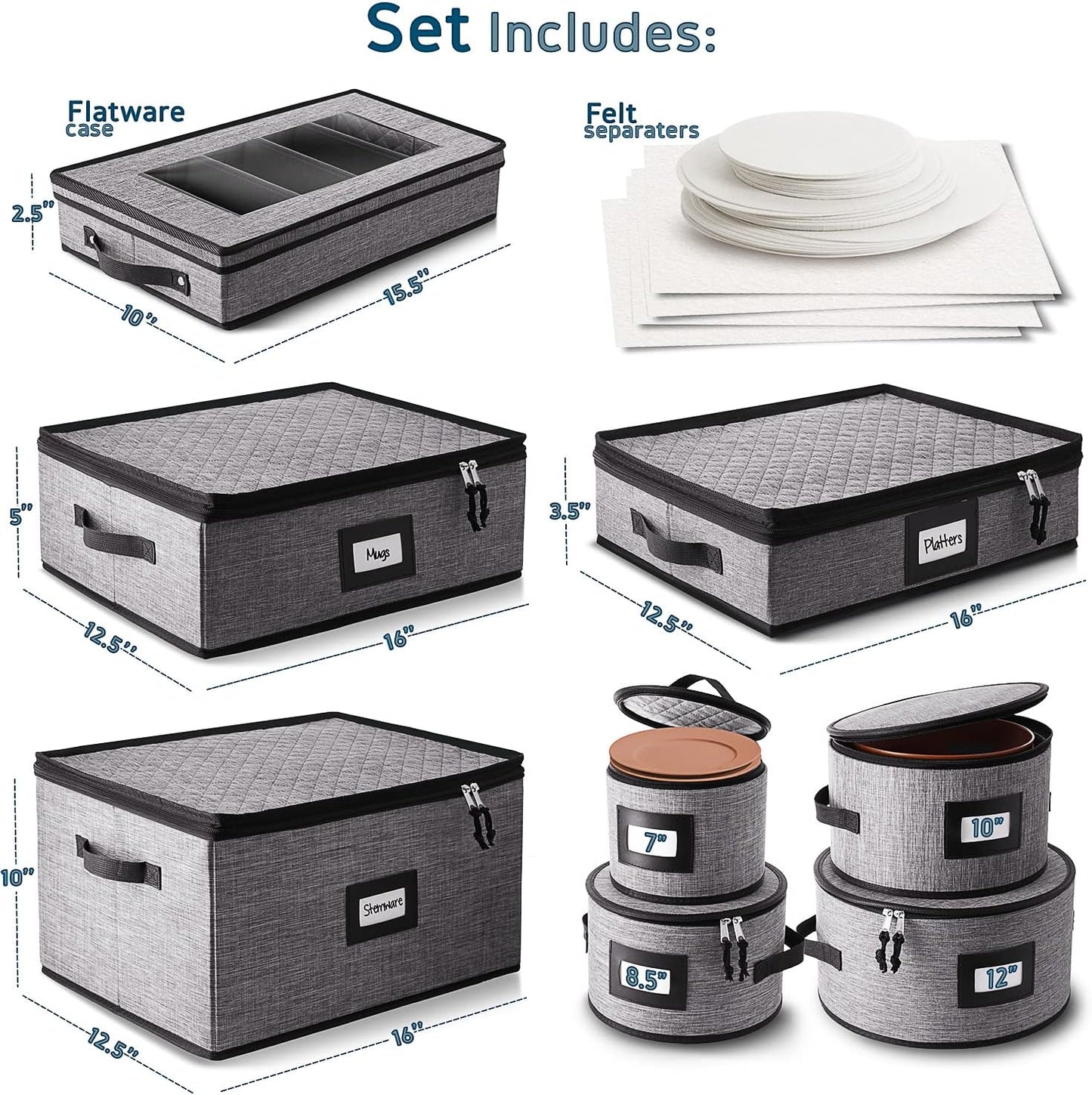 Set 8 Pzas Cubiertos y Utensilios con Estuche 4 Copas Vino
