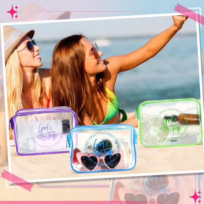 6 bolsas maquillaje transparente con cremallera PVC impermeable